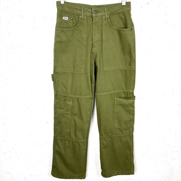 Ragged Priest Combat Jeans Green Khaki Denim High Rise Organic Cotton Cargo 28 - Picture 10 of 16